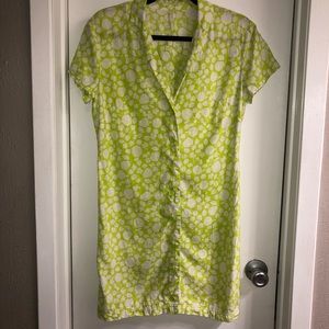 Neon floral shirt dress